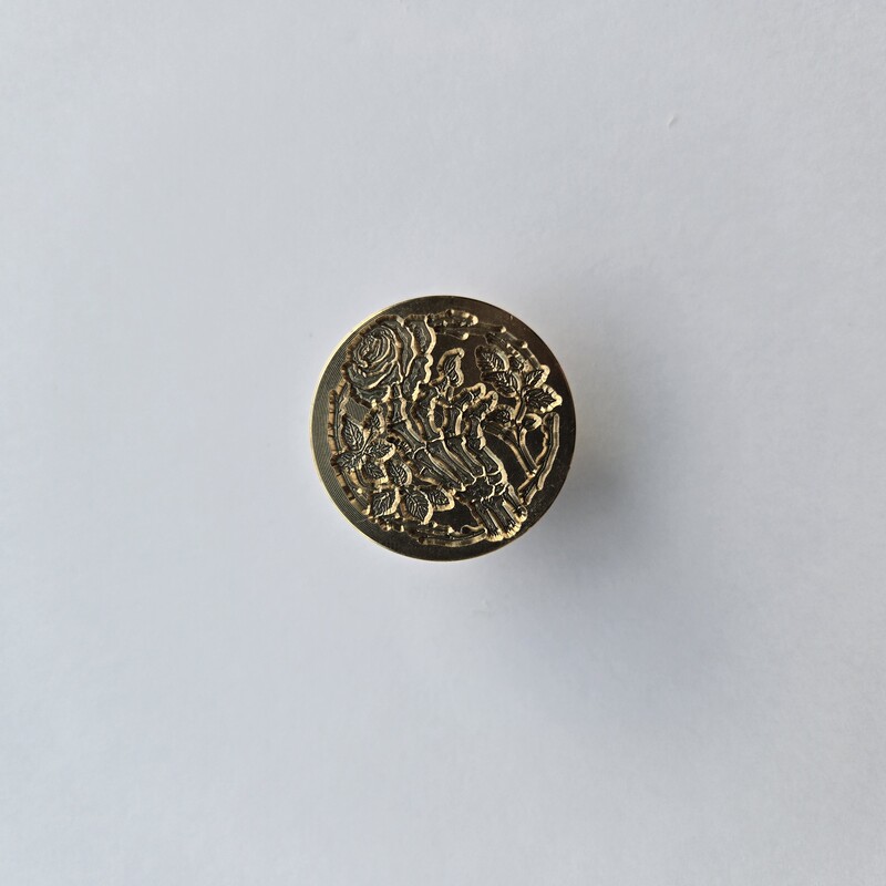 Skeleton hand rose stamp