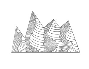 Sketch of mountains used while learning ProCreate.