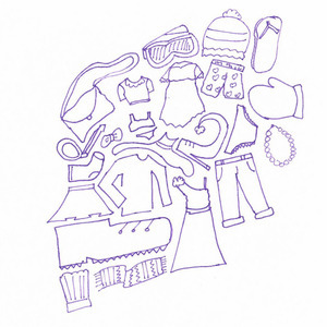 Doodle with clothing motifs.